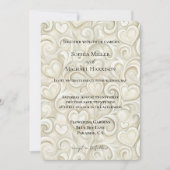 Romantic Cream Hearts Swirls Wedding Kaart (Voorkant)