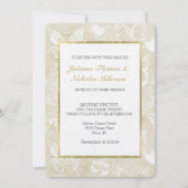 Romantic Cream Ivory Butterflies Hearts Wedding Kaart (Voorkant)