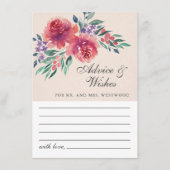 Romantic Cream Ivory Waterverf Floral Wedding Advieskaart (Voorkant)