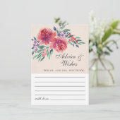 Romantic Cream Ivory Waterverf Floral Wedding Advieskaart (Staand voorkant)