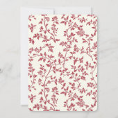 Romantic Cream Red Leaves Birthday Kaart (Achterkant)