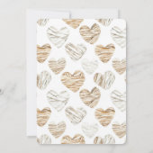 Romantic Cream White Hearts Birthday Kaart (Achterkant)