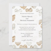 Romantic Cream White Hearts Wedding Kaart (Voorkant)