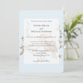 Romantic Cream White Love Birds Heart Wedding Kaart (Staand voorkant)