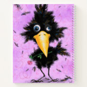 Romantic Crow with Rose Notebook Cartoon Notitieboek (Achterkant)