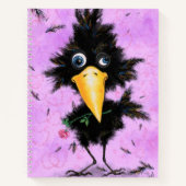 Romantic Crow with Rose Notebook Cartoon Notitieboek (Voorkant)