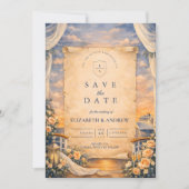 Romantic Cruise Sunset Wedding Save The Date (Voorkant)
