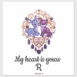 Romantic Crystal Animals Custom Couple Sticker