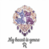 Romantic Crystal Animals Custom Couple Sticker (Voorkant)