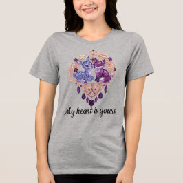 Romantic Crystal Animals Custom Couple Tri-Blend Shirt