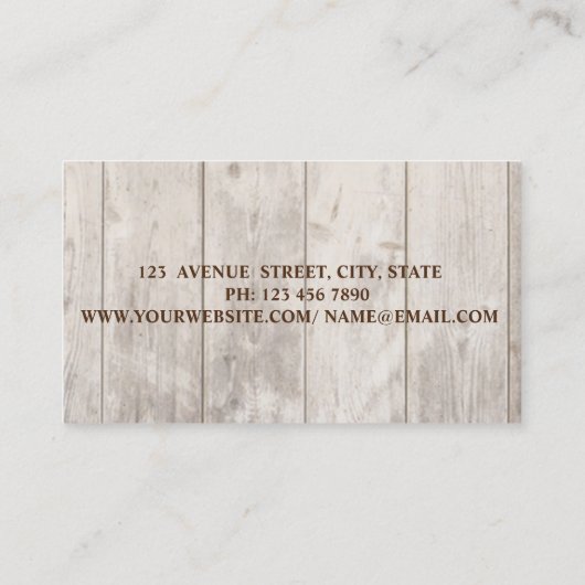 Romantic Cupcake bakkerij, houtextuur Visitekaartje (Achterkant)