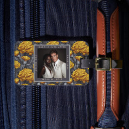 Romantic Custom Carnation Sparkle Mountain Wedding Bagagelabel