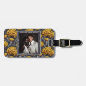 Romantic Custom Carnation Sparkle Mountain Wedding Bagagelabel (Voorkant horizontaal)