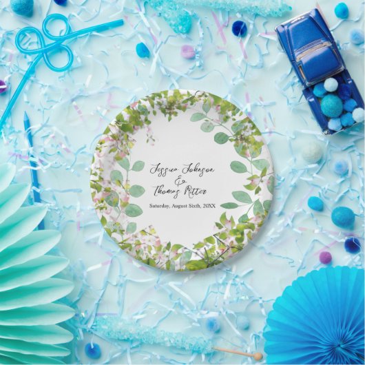 Romantic Custom Eucalyptus Summer Weddenschap Papieren Bordje (Feest)