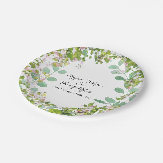 Romantic Custom Eucalyptus Summer Weddenschap Papieren Bordje (Gekanteld)