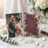 Romantic Custom Photo Floral Boho Rustic Bedankkaart