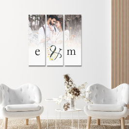 Romantic Custom Photo Overlay Initialen Ampersand Canvas Afdruk