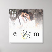 Romantic Custom Photo Overlay Initialen Ampersand Canvas Afdruk (Voorkant)