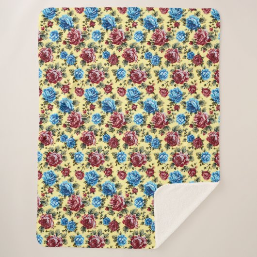 Romantic Cute Elegant Botanical Nature Pattern Sherpa Deken (Voorkant)