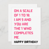 Romantic Cute Happy Birthday Card voor hem en haar Feestdagenkaart (Voorkant / Achterkant)