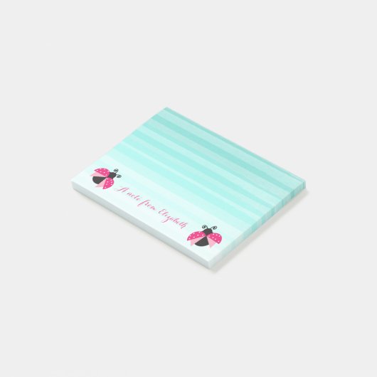 Romantic Cute Lovely Stijlvol, Striped, Ladybugs Post-it® Notes (Schuin)