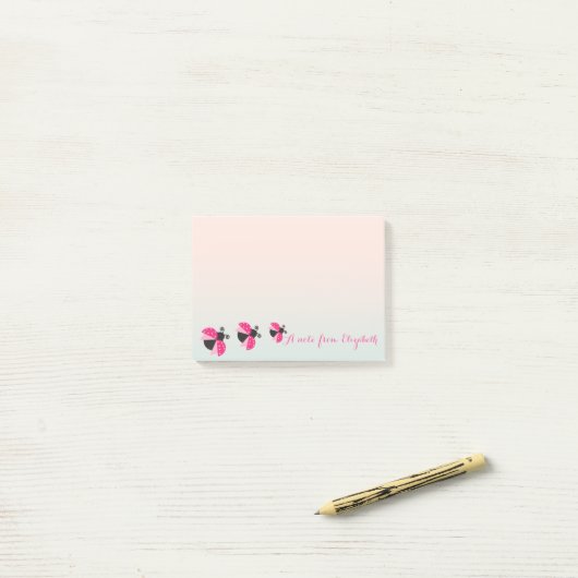 Romantic Cute Lovely Stylish, Ladybugs Post-it® Notes (Op bureau)