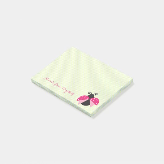 Romantic Cute Lovely Stylish, Polka Dots, Ladybug Post-it® Notes (Schuin)
