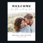 Romantic Cute Photo Weduwen Welkomstteken Poster<br><div class="desc">Fotobruiloft welkom poster.</div>