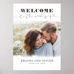Romantic Cute Photo Weduwen Welkomstteken Poster