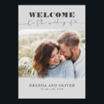 Romantic Cute Photo Weduwen Welkomstteken Poster<br><div class="desc">Fotobruiloft welkom poster.</div>