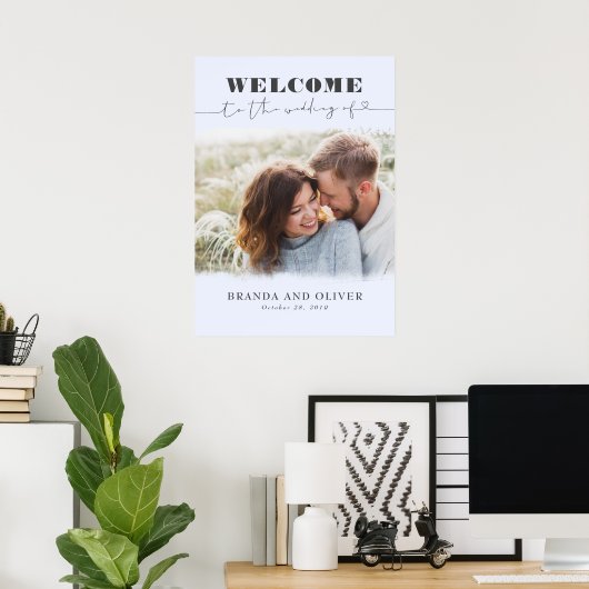 Romantic Cute Photo Weduwen Welkomstteken Poster (Thuiskantoor)