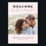 Romantic Cute Photo Weduwen Welkomstteken Poster<br><div class="desc">Fotobruiloft welkom poster.</div>