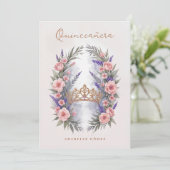 Romantic Cute Quinceañera Princess Tiara in Bloom Kaart (Staand voorkant)
