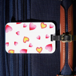 Romantic Cute Red Heart Bagagelabel