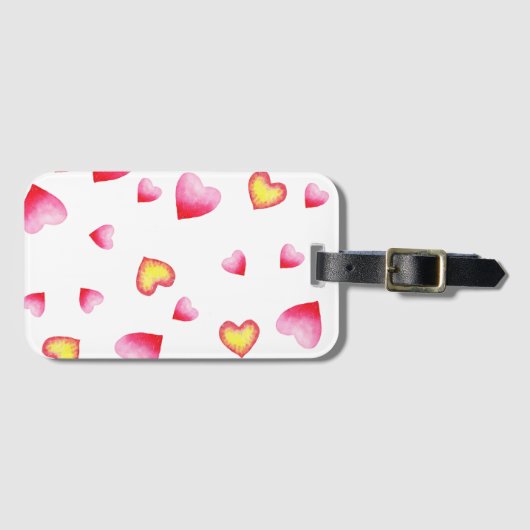 Romantic Cute Red Heart Bagagelabel (Voorkant (horizontaal))