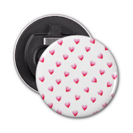 Romantic Cute Red Heart Button Flesopener