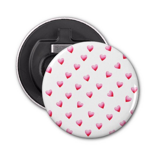 Romantic Cute Red Heart Button Flesopener (Voorkant)