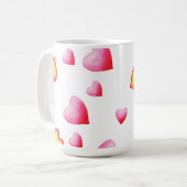 Romantic Cute Red Heart Koffiemok (Voorkant links)