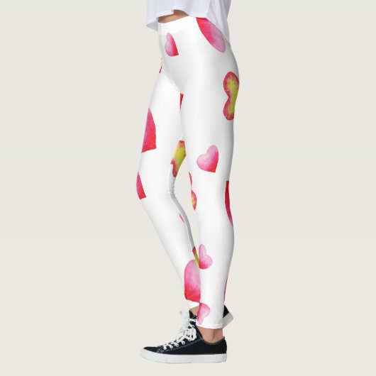 Romantic Cute Red Heart Leggings (Links)