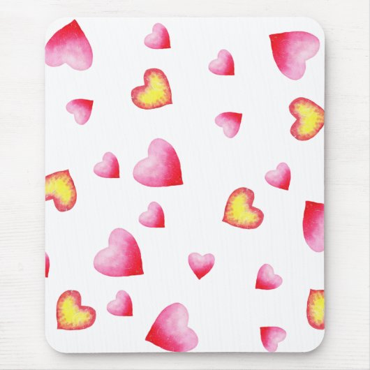 Romantic Cute Red Heart Muismat (Voorkant)