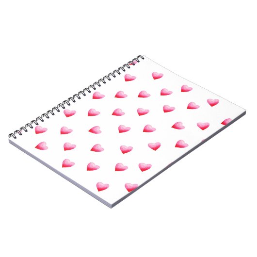 Romantic Cute Red Heart Notitieboek (Linkerzijde)