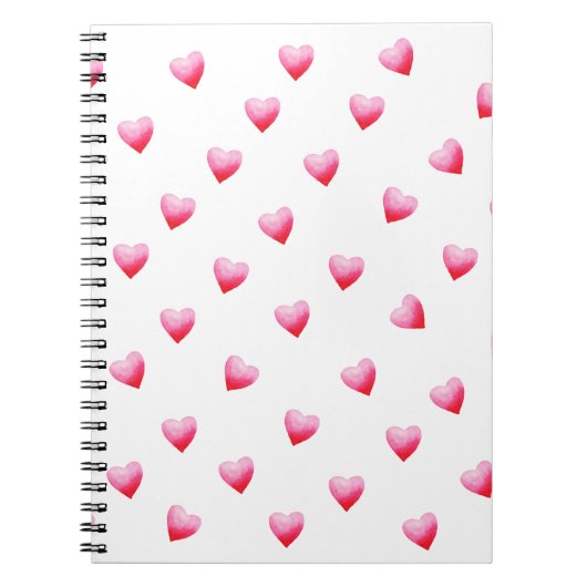 Romantic Cute Red Heart Notitieboek (Voorkant)