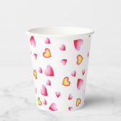 Romantic Cute Red Heart Papieren Bekers (Voorkant)