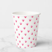 Romantic Cute Red Heart Papieren Bekers (Achterkant)