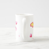 Romantic Cute Red Heart Porselein Kop (Achterkant)