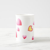 Romantic Cute Red Heart Porselein Kop (Voorkant)