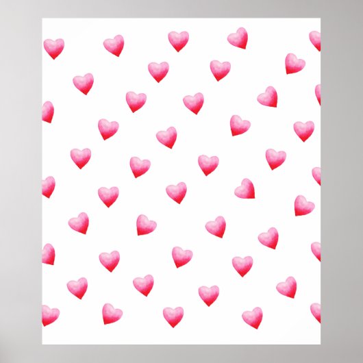 Romantic Cute Red Heart Poster (Voorkant)