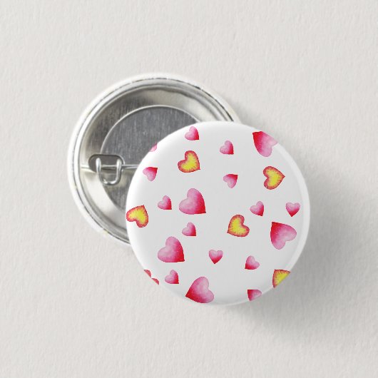 Romantic Cute Red Heart Ronde Button 3,2 Cm (Voorkant /achterkant)