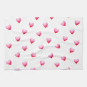 Romantic Cute Red Heart Theedoek (Horizontaal)