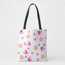 Romantic Cute Red Heart Tote Bag